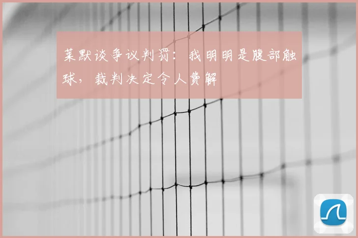 莱默谈争议判罚：我明明是腹部触球，裁判决定令人费解